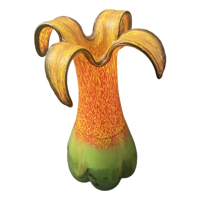 Stunning Art Vase by Art House, Kosta Boda Handblown by Swedish Artist, Ludvig Lofgren. Mid-Century Style. Vibrant!! For Sale