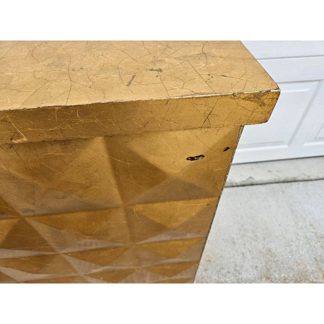 Baker Furniture Barbara Barry Diamond Gold Leaf Cabinet Credenza For Sale - Image 11 of 15