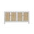2020s Matthew Izzo Home Sofia Matte White Lacquer British West Indies Four Door Caned Cabinet For Sale - Image 5 of 5