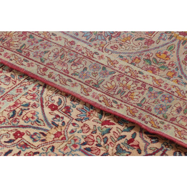 Textile Antique Kerman Lavar Persian Twin Runners with Interlocking Florals - Rug & Kilim For Sale - Image 7 of 7