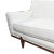 Wood Mid Century Tuxedo Sofa in White Boucle For Sale - Image 7 of 9
