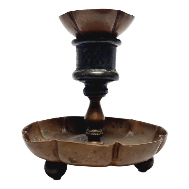 Guilloched Candleholder, United Kingdom, Early 1900s For Sale