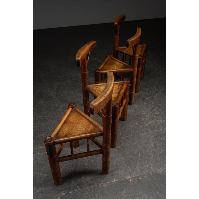 Wood Swedish Tripod Chairs, 1960s, Set of 4 For Sale - Image 7 of 13