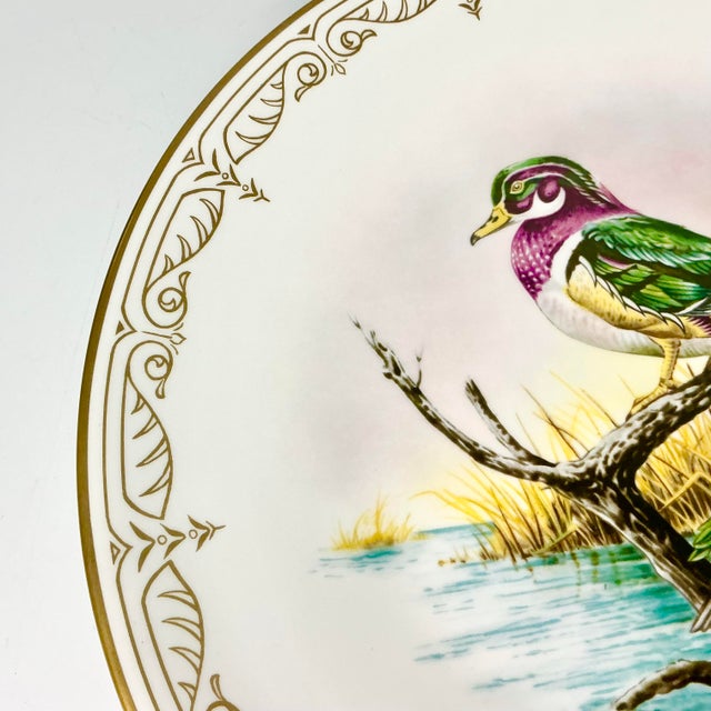 1980 Vintage Arts & Crafts English Bone China Water Fowl Birds Dinner Plates -Set of 8, Thanksgiving For Sale - Image 16 of 18