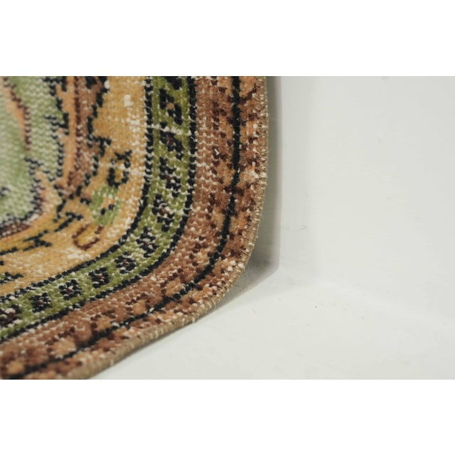 1970s Vintage Turkish Handmade Wool Cotton Brown Area Rug For Sale - Image 9 of 13