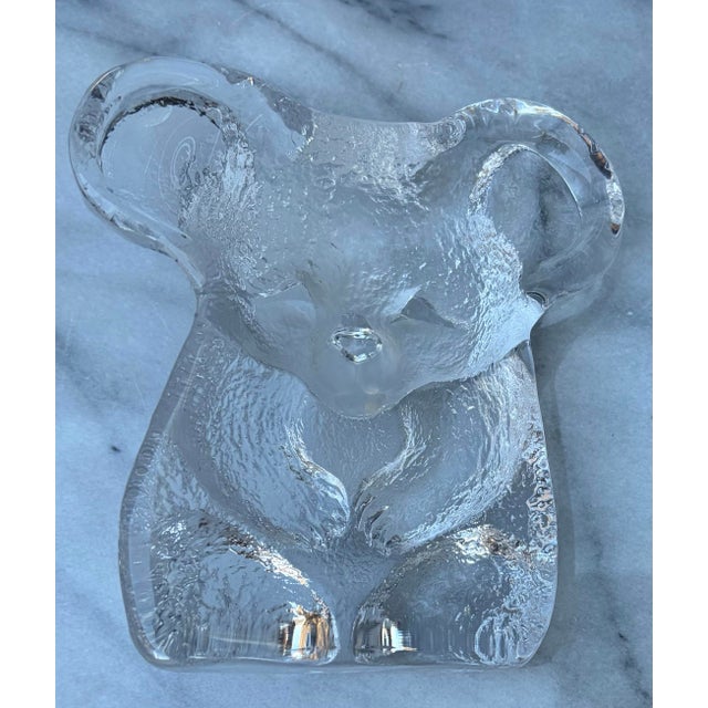 Vintage Royal Krona Mats Jonasson 5” Swedish Crystal Koala Bear Paperweight Figurine For Sale In Phoenix - Image 6 of 7