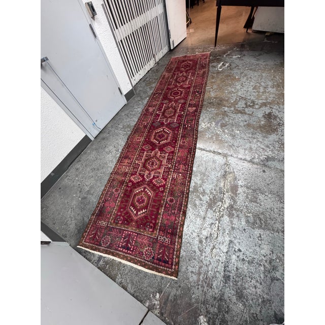 3ft 4in × 13ft 10in Wool Persian Runner For Sale - Image 9 of 12