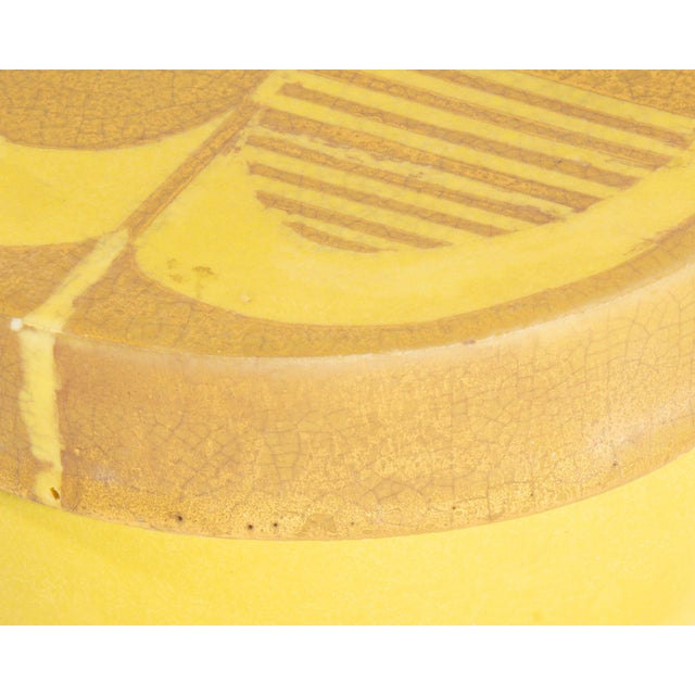 Laura Andreson 1970 Studio Pottery Yellow Round Box For Sale - Image 9 of 10