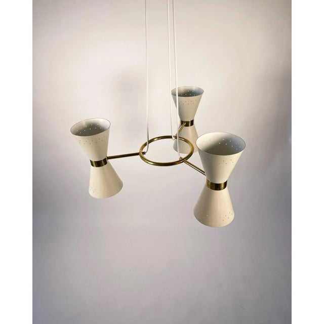 Mid-Century Modern Scandinavian Chandelier by Alf Svensson for Bergboms, 1950s. For Sale - Image 3 of 13