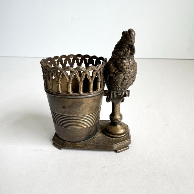 James W. Tufts Toothpick Holder Bird Cockatoo Silver Plated Match Holder For Sale - Image 11 of 11