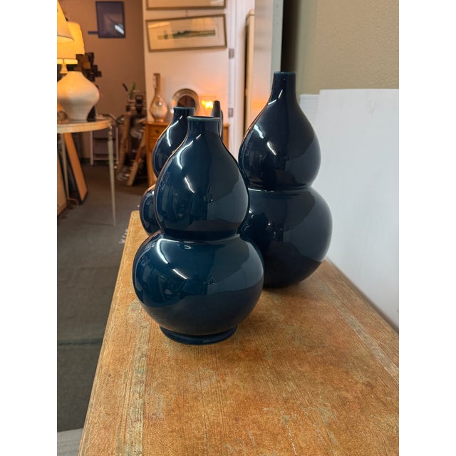 Martino Interiors Double Gourd Ceramic Vases, Set of Three For Sale - Image 12 of 12