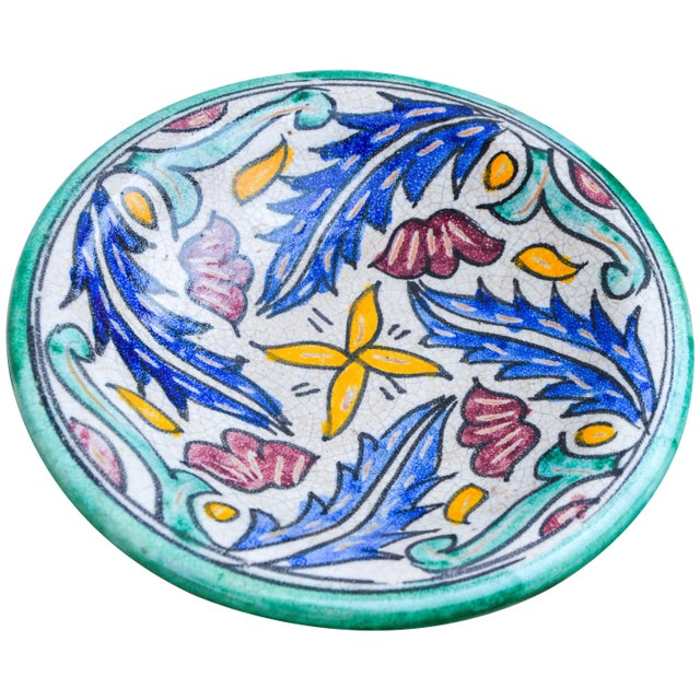 Ceramic Antique Moorish Ceramic Wall Plate For Sale - Image 7 of 9