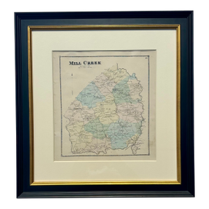 Mill Creek Hundred, Delaware Mid 19th Century Original Framed Engraving