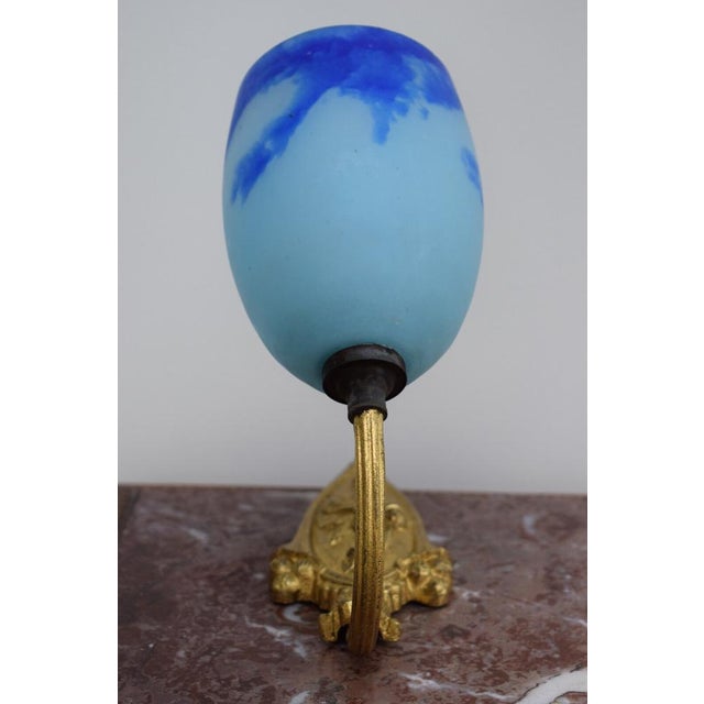 Art Deco Wall Sconce in Gilt Bronze and Blue Glass Paste, 1930s For Sale - Image 4 of 11