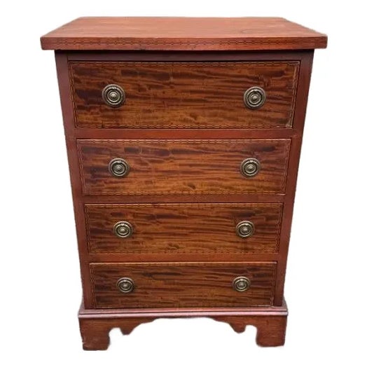 Antique Georgian Style Mahogany Small Chest/ Nightstand For Sale