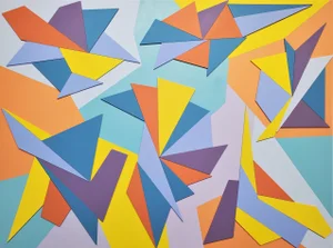 "Beautiful Ideas" Contemporary Original Abstract Geometric Collage by Sassoon Kosian
