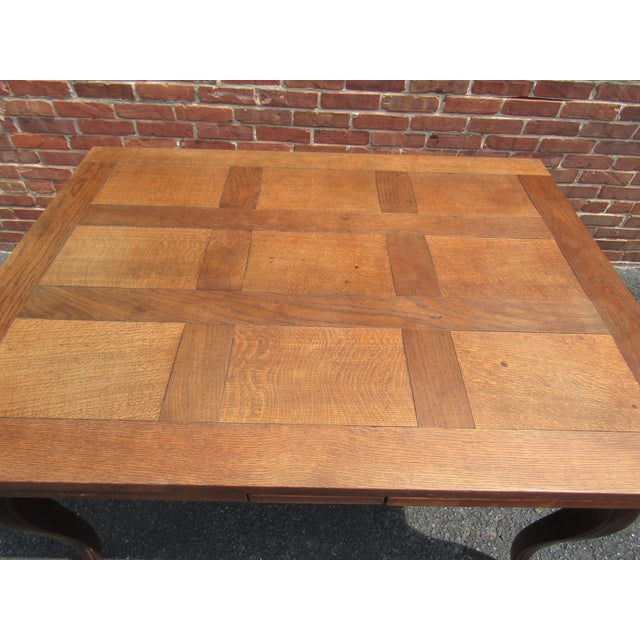 French Antique French Oak Draw Leafe Table 1900s For Sale - Image 3 of 9