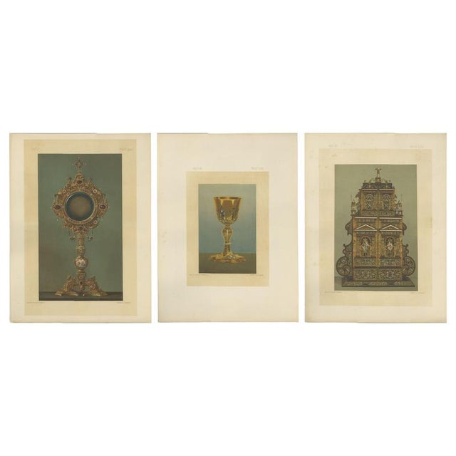 Franz Xaver Zettler, Royal Bavarian Liturgical Vessels, 1874, Chromolithographs, Set of 3 For Sale - Image 14 of 14