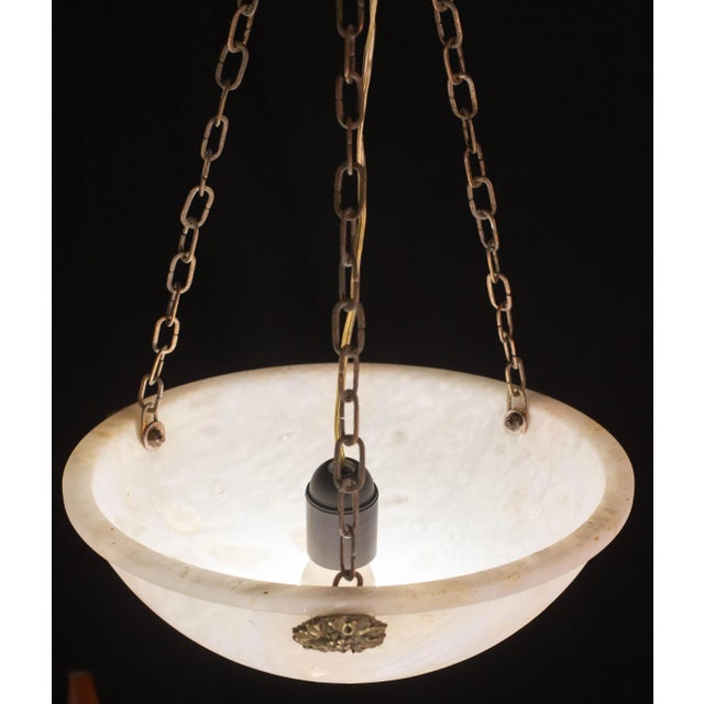 Liberty White Albaster Pendant, 1940s For Sale - Image 10 of 10