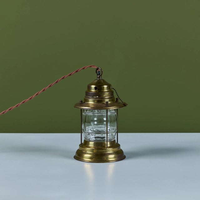 Brass Lantern Table Lamp For Sale In Los Angeles - Image 6 of 10