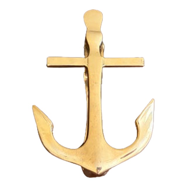 Late-20th Century Nautical Cast Brass Anchor Door Knocker For Sale