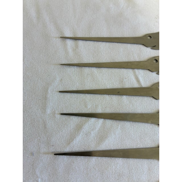Mid 20th Century Vintage Silver-Tone Swordfish Cocktail Skewers, Set of 8 For Sale - Image 5 of 8