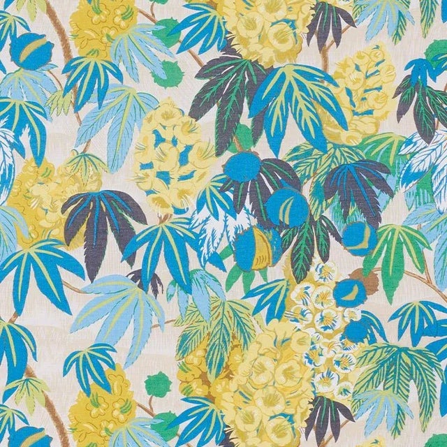 Art Deco Schumacher Del Lungo Fabric in Citron For Sale - Image 3 of 3