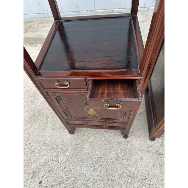 Pair of Vintage Korean Elmwood Etageres For Sale - Image 9 of 9