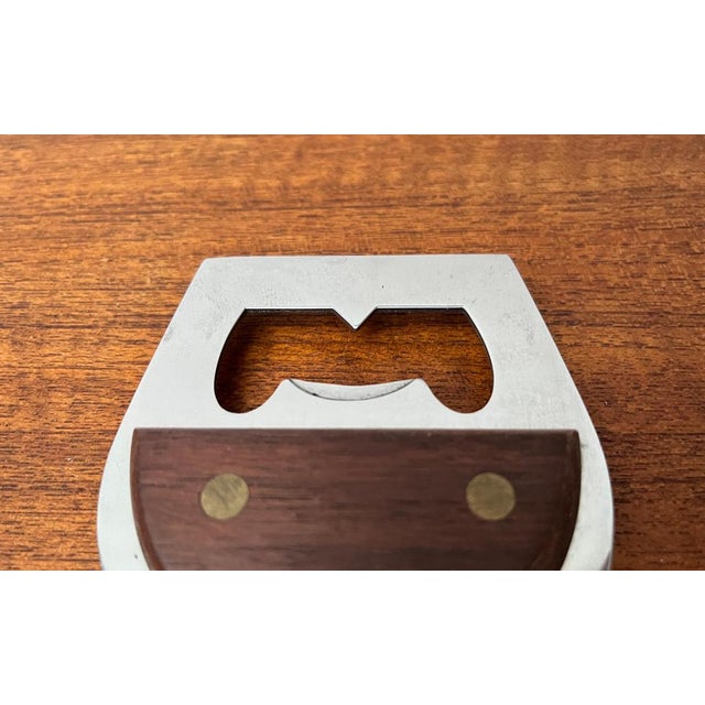 Mid-Century Wine Glass-Shaped Bottle Opener in Metal and Wood, 1960s For Sale - Image 10 of 14