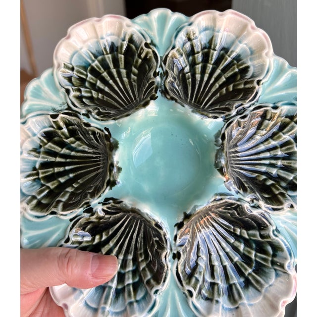 Rare Antique Fives Lille Majolica Oyster Plate - D For Sale - Image 4 of 12