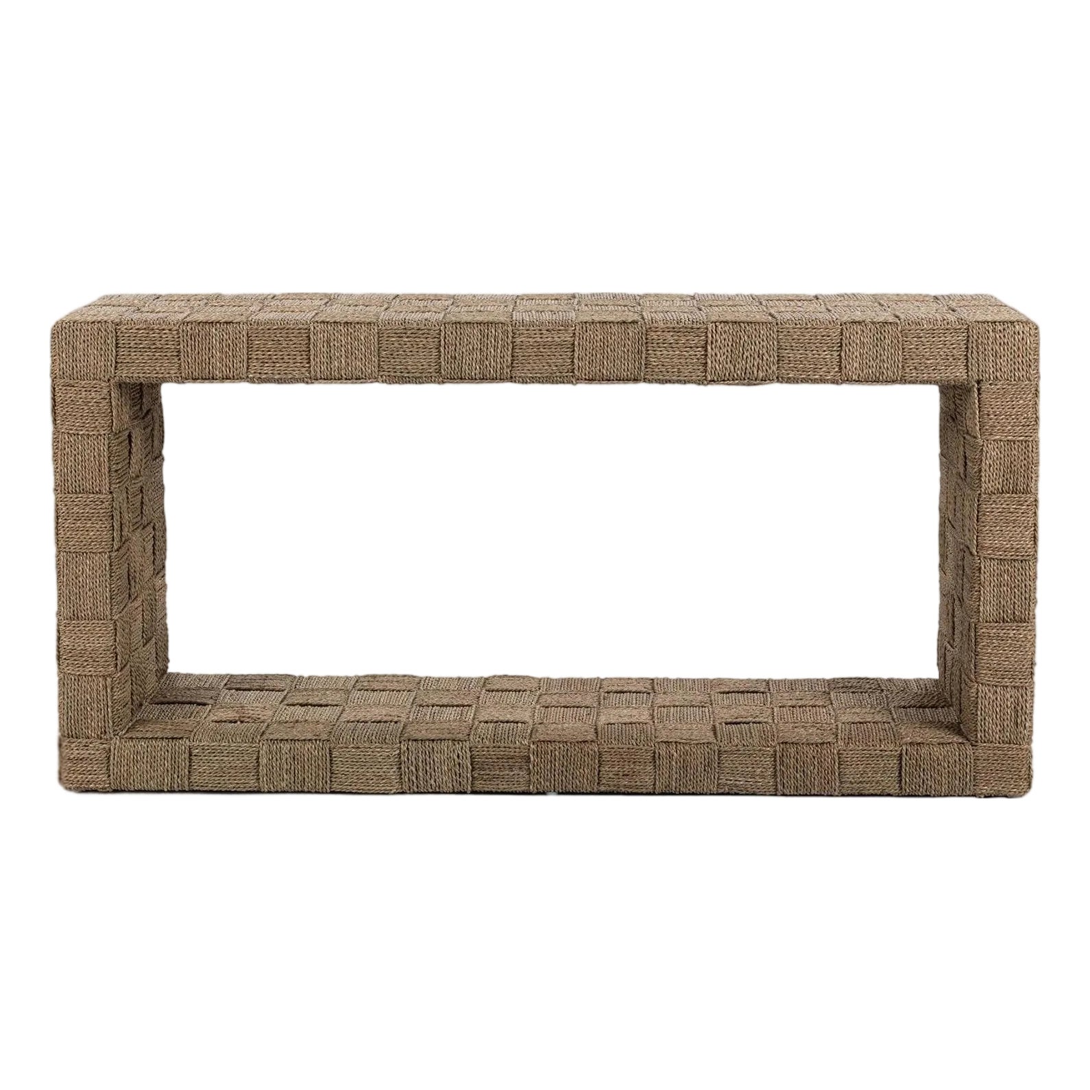 Woven Seagrass Console Table | Chairish