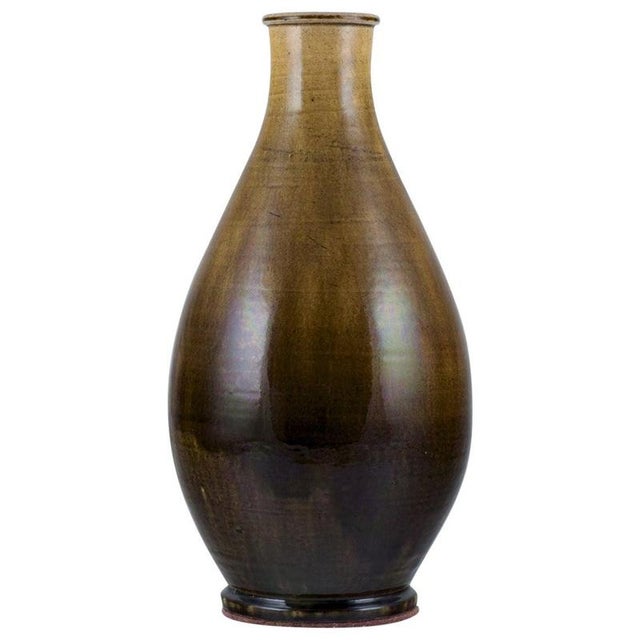 Ceramic Floor Vase in Uranium Yellow Glaze by Svend Hammershøi for Kähler, 1930s For Sale - Image 9 of 9