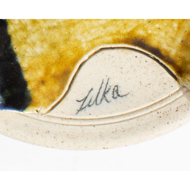 Contemporary Studio Pottery Wall Plate by Michael Zilka For Sale - Image 3 of 6