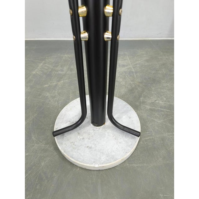 1970s Mid-Century Italian Coat Rack in Black Metal, Plastic, and Stone, 1970s For Sale - Image 5 of 13