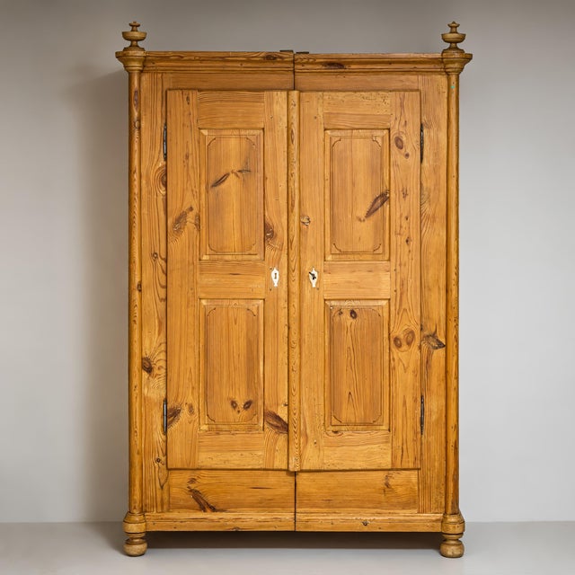 Tan Late Biedermeier Softwood Wardrobe, 1890s For Sale - Image 8 of 8