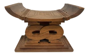 African Tribal Carved Wood Stool