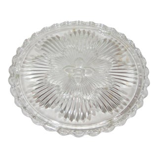 1930's Glass Serving Footed Tray For Sale