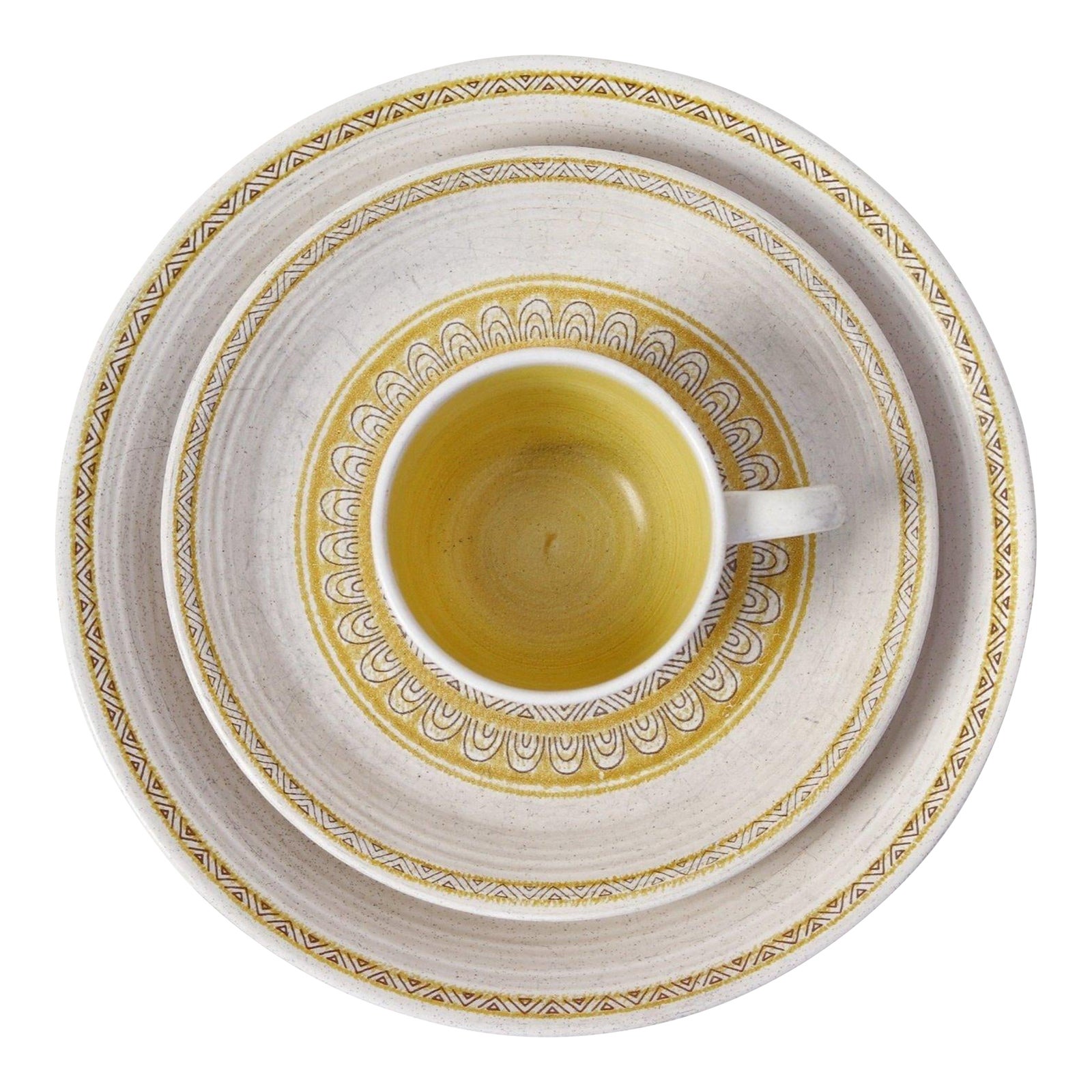 1960s Hacienda Gold Dinnerware Place Setting by Franciscan Usa 3