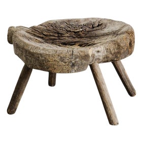 Antique Brutalist Swedish Wooden Butcher Side Coffee Table, 1800s For Sale