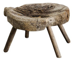 Antique Brutalist Swedish Wooden Butcher Side Coffee Table, 1800s