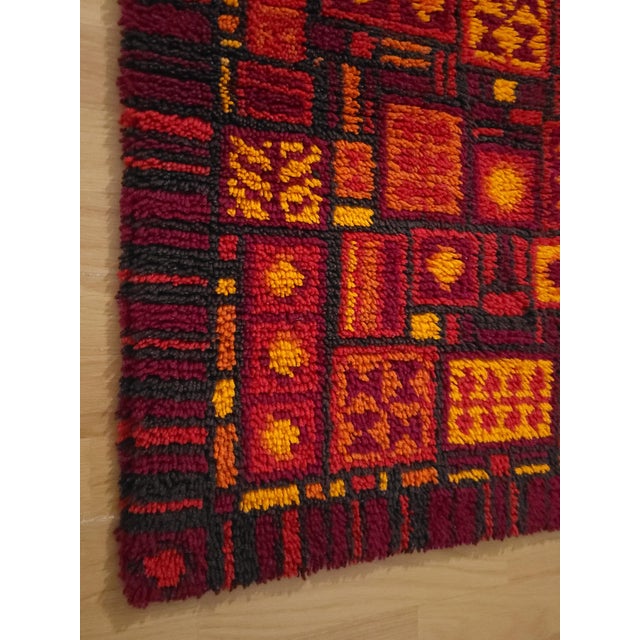 German Handmade Wool Wall Tapestry, 1970s For Sale - Image 4 of 5