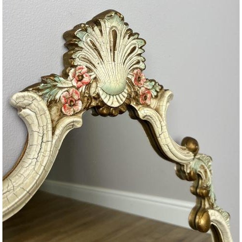Vintage French Shabby Chic Ornate Wall Mirror For Sale - Image 3 of 12