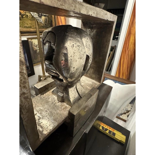 Vintage Metal Face, 1974 For Sale - Image 9 of 13