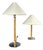 Pencil Reed Rattan Bamboo and Chrome Table Lamps, 1980s, Set of 2 For Sale
