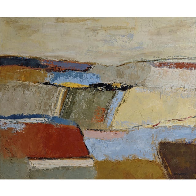 Paint Between Earth and Time, Abstract Landscape, Contemporary, Framed by Sophie Dumont For Sale - Image 7 of 9