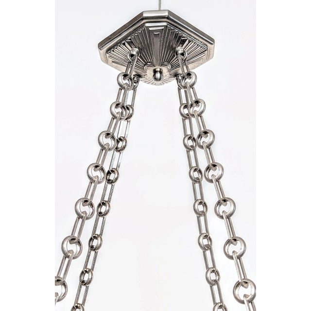 French Art Deco Chandelier by Hettier Vincent For Sale In New York - Image 6 of 7