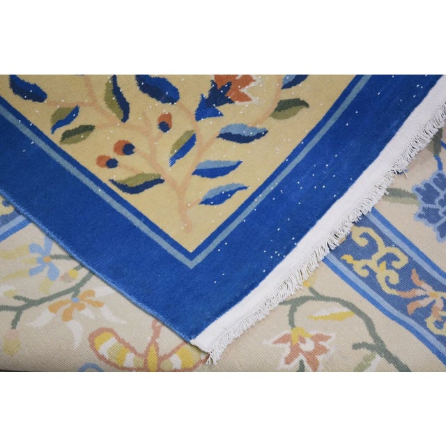 Vintage Chinese Art Deco Hand Knotted Wool Rug,9'10'' X 10'5'' For Sale In New York - Image 6 of 6