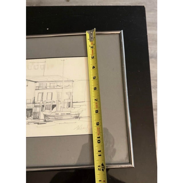 1988 Signed Drake Drawing Fisherman’s Wharf San Francisco With Frame For Sale In Atlanta - Image 6 of 7