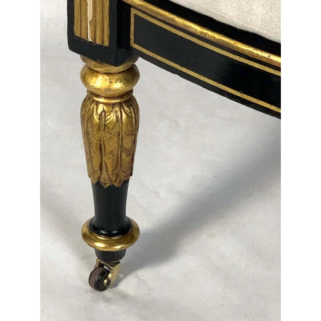 Early 19th Century George IV Ebonized and Parcel-Gilt Armchair in the Manner of Morel and Hughes For Sale - Image 10 of 11