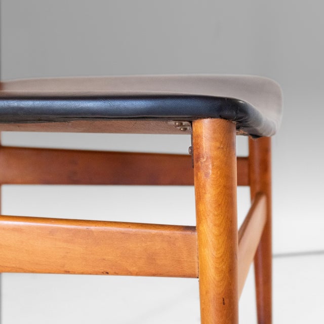 Black Vintage Italian Wood Dining Chairs by Passoni Udine, 1960s, Set of 4 For Sale - Image 8 of 14